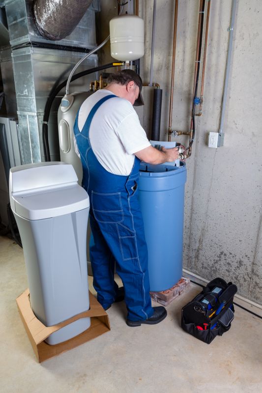 Water Softener System Being Installed